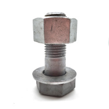 Steel grade5.8 M20 HDG electrical hexagon bolt with hex nut and flat washer